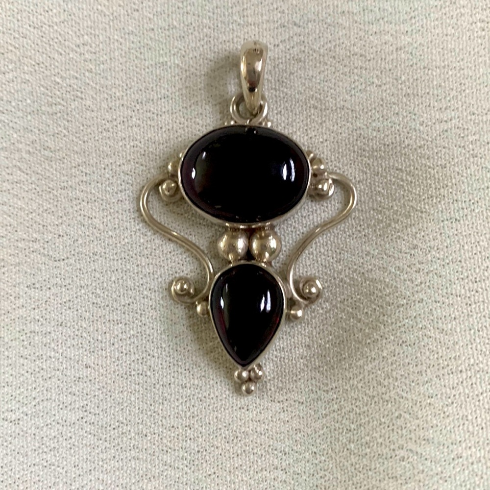 Garnet Handmade Pendant from Tibet ~